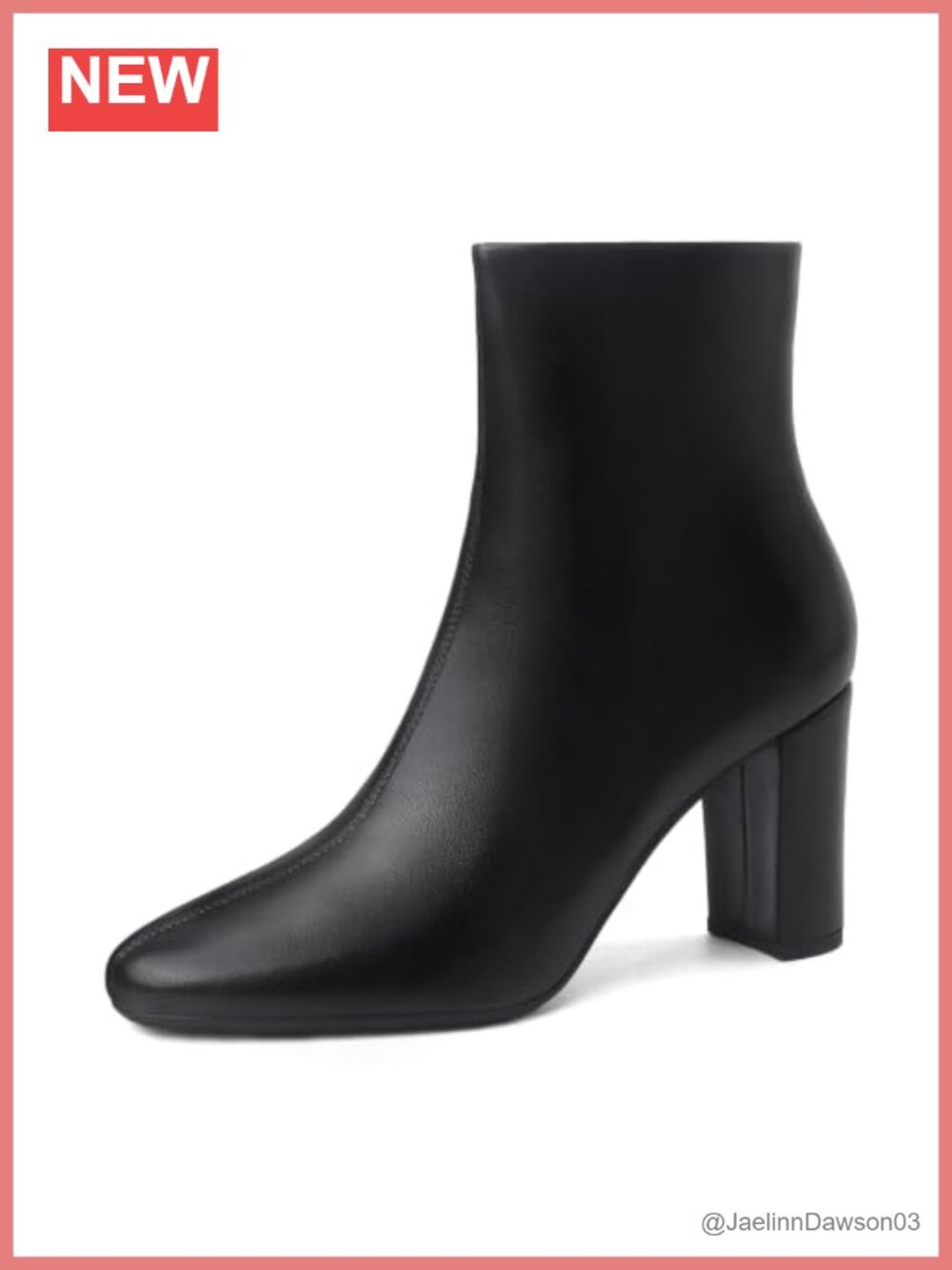 Women's Round Toe Ankle Boots Chunky Block Heel Faux Leather Bootie